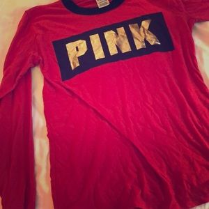 Pink VS Gold foil pj top